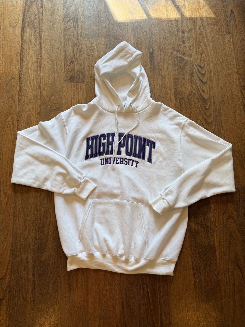 High Point University Champion Hoodie (White and purple)